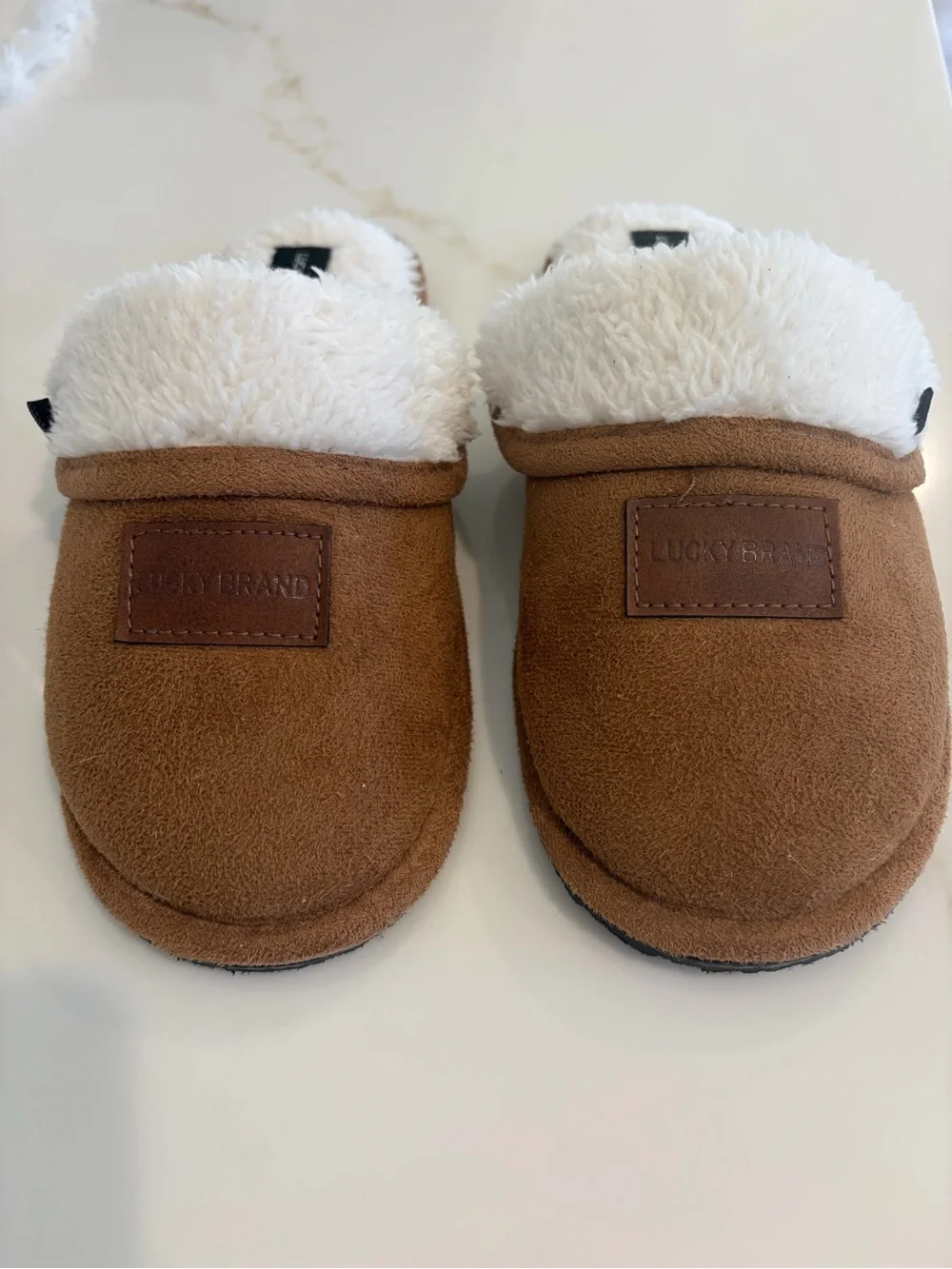 Lucky Brand Brown Slip-On Shearling Lined Slippers